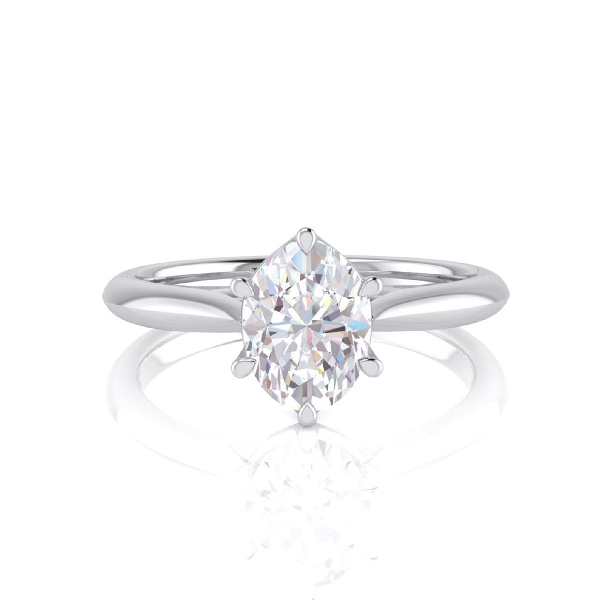 Mia Oval Solitaire Diamond Six Claw Ring